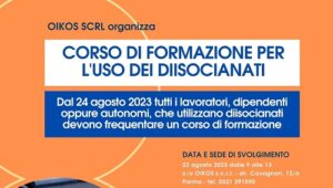 CORSO DI FORMAZIONE PER L’USO DEI DIISOCIANATI